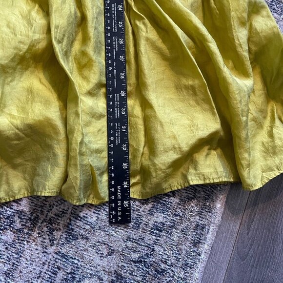 QP Designers Ruffle Tier Dress Women S Moss Green Lined Peasant High Neck Midi - Picture 8 of 10